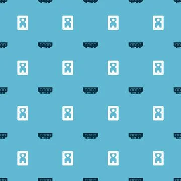 Set RAM, random access memory and Hard disk drive HDD on seamless pattern Stock Illustration