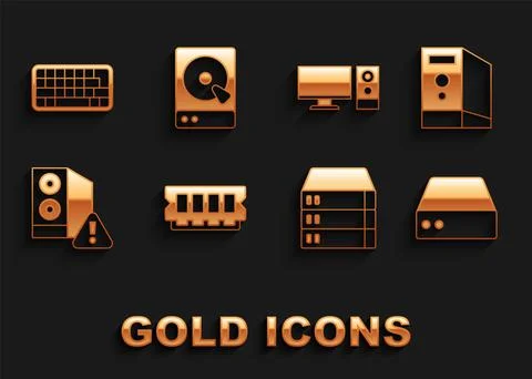 Set RAM, random access memory, Case of computer, Server, Data, Web Hosting, C Stock Illustration