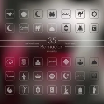 Set of ramadan icons Stock Illustration