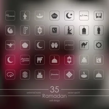 Set of ramadan icons Stock Illustration