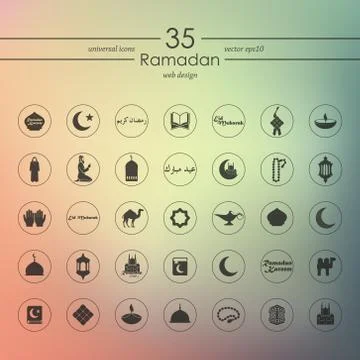 Set of ramadan icons Illustrazione stock