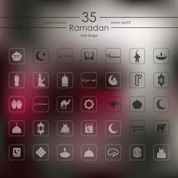 Set of ramadan icons Stock Illustration