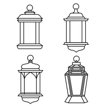 Set of Ramadan Lanterns-Vector Illustration Stock Illustration