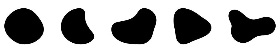 Set of random blotch, inkblot Stock Illustration