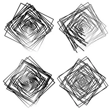Set of random, intersecting squares. ARtistic design elements Illustrazione stock