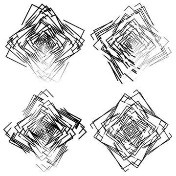 Set of random, intersecting squares. ARtistic design elements Illustrazione stock