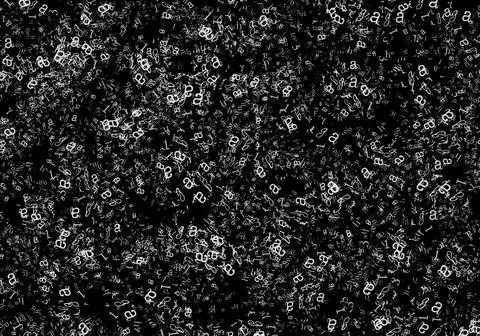 A set of random pattern letters. Abstract background with alphabet. Monochrom Stock Illustration
