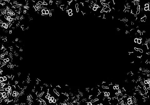 A set of random pattern letters. Frame abstract background with alphabet. Mon Stock Illustration