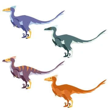Set of raptors Stock Illustration