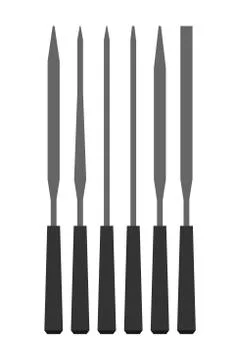 Set of rasp hand file tools vector flat illustration Stock Illustration