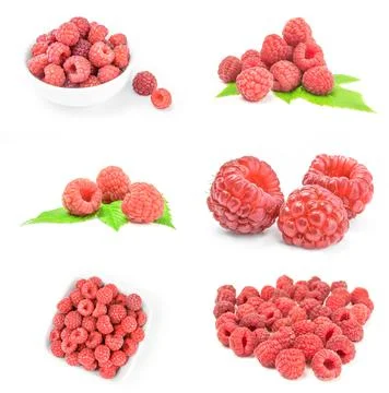 Set of raspberries on a background 스톡 사진