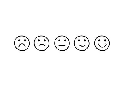 Set of rating emotion faces. simple doodle hand drawn style. Sad or happy. Stock Illustration