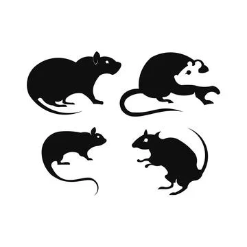 Set of rats silhouettes, Stock Illustration