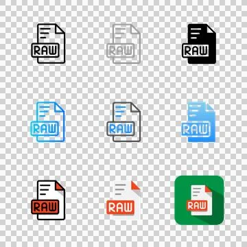 Set raw design icon format. file type, document, file format and extension. イラスト素材
