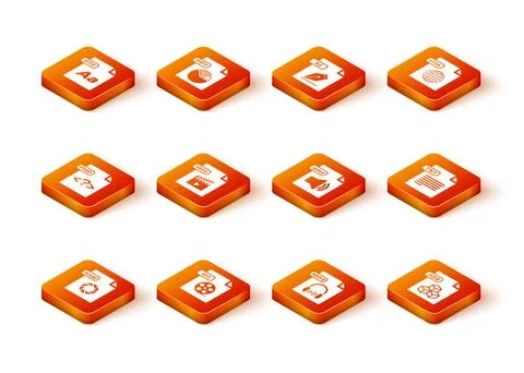 Set RAW file document, AVI, PHP, MOV, MP3, WMA, 3DS and TXT icon. Vector Illustrazione stock