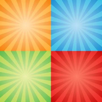 Set of rays comics background, pop art Stock-Illustration