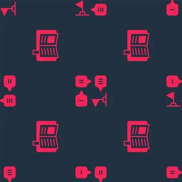 Set Reading book and Planning strategy on seamless pattern. Vector Illustrazione stock