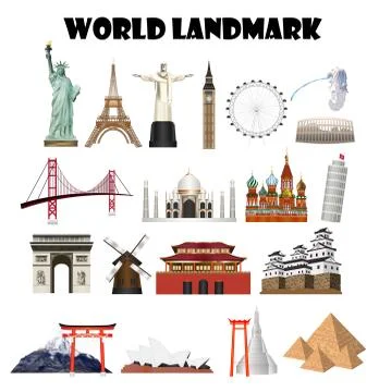 A set of a real world landmark Stock Illustration