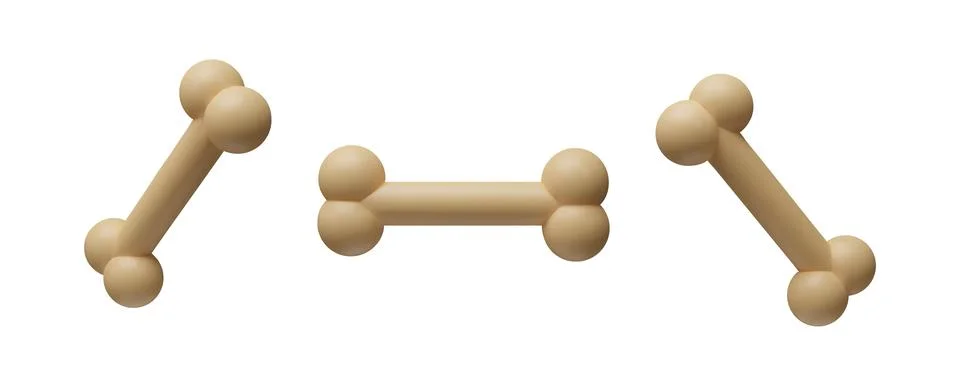 Set of Realistic 3d bone Stock Illustration