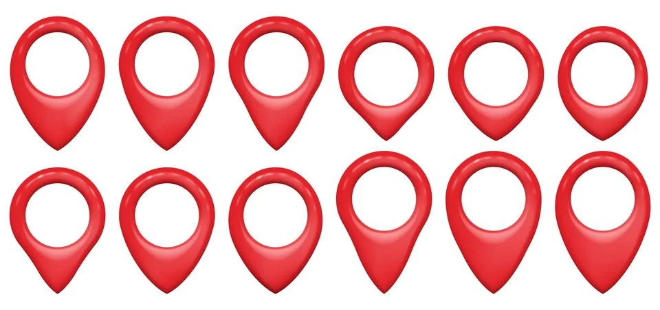 Set of realistic 3d mark location. Locate pin gps map. Vector illustration. Stock Illustration
