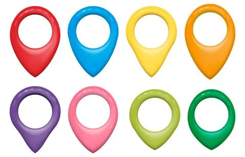 Set of realistic 3d mark location. Locate pin gps map. Vector illustration. Stock Illustration