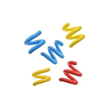 Set of realistic 3d vector illustrations of colorful strokes, lines, curves 스톡 일러스트