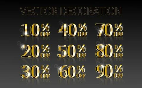 Set of realistic 3D vector offer Stock Illustration