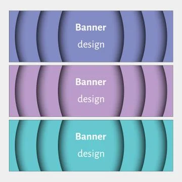 Set of realistic abstract banners with shadows. Stock Illustration