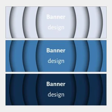 Set of realistic abstract banners with shadows. Stock Illustration