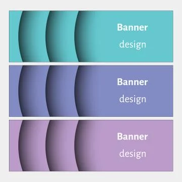 Set of realistic abstract banners with shadows. Stock Illustration