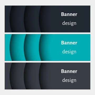 Set of realistic abstract banners with shadows. Stock Illustration