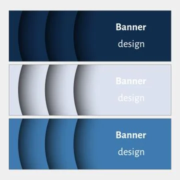 Set of realistic abstract banners with shadows. Stock Illustration