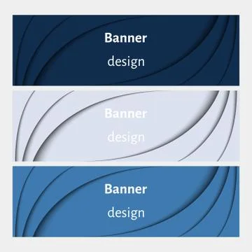 Set of realistic abstract banners with shadows. Illustrazione stock