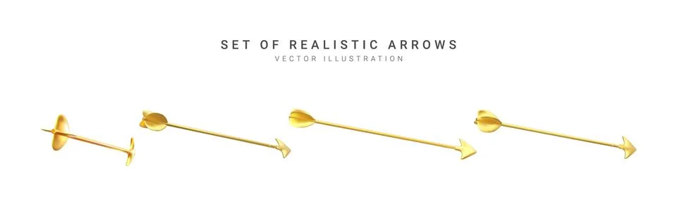 Set of realistic arrows. Vector illustration. イラスト素材