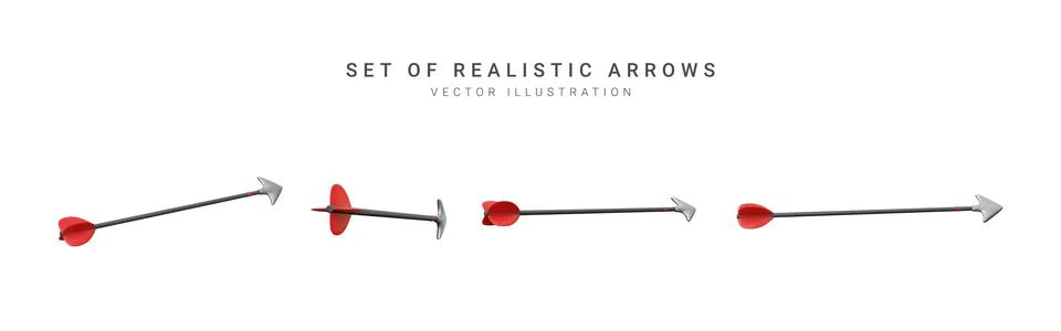 Set of realistic arrows. Vector illustration. イラスト素材