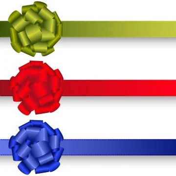 Set realistic bows vector Stock Illustration