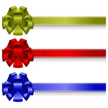 Set realistic bows vector Stock Illustration