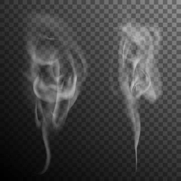 Set of realistic cigarette smoke waves. EPS 10 vector Stock Illustration