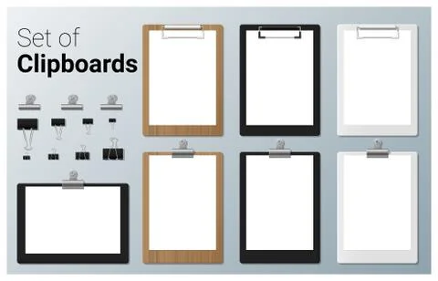 Set of realistic clipboards Stock Illustration