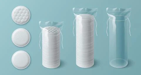 Set of realistic cotton pads Stock Illustration
