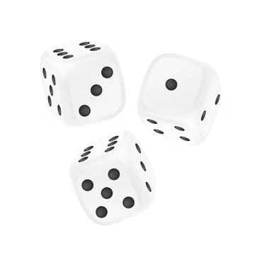 Set of realistic dices with random numbers of black dots, vector illustration 库存插图