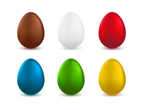 Set of realistic easter eggs isolated on white Stock Illustration