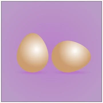 Set of realistic eggs on white background. Easter collection. Vector Stock Illustration
