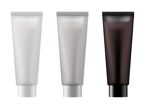 Set of realistic empty package for luxury cosmetic product. Collection of bla Stock-Illustration