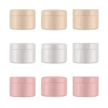 Set of realistic empty package for luxury cosmetic product. Collection of bla Illustrazione stock