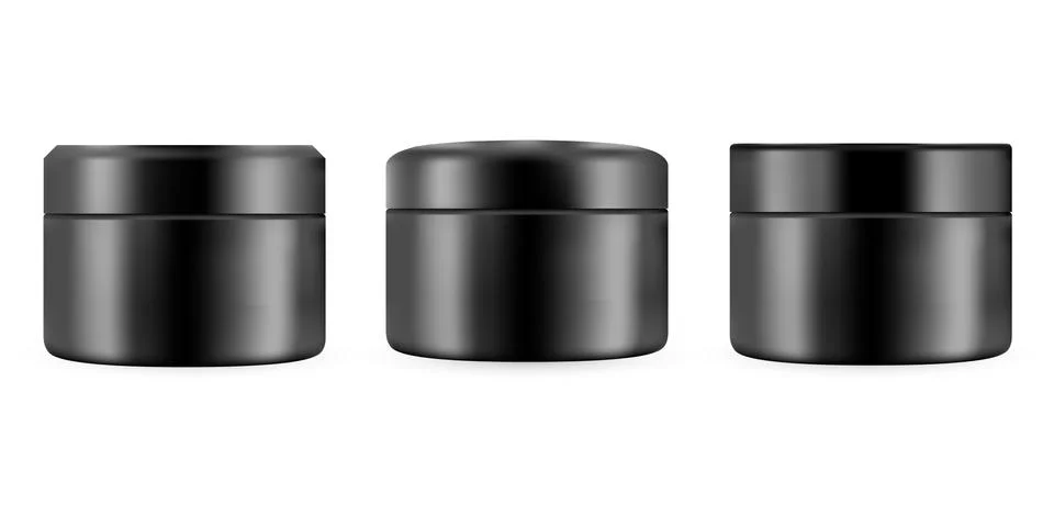 Set of realistic empty package for luxury cosmetic product. Collection of bla Stock-Illustration