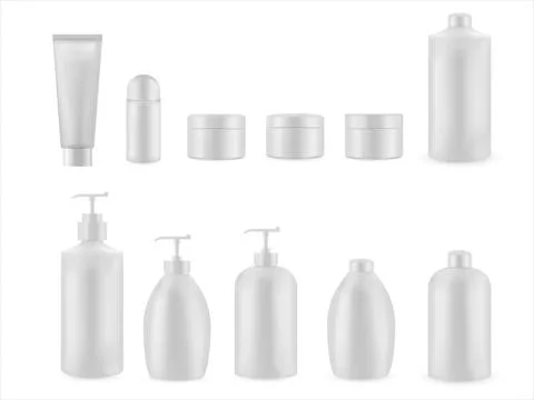 Set of realistic empty package for luxury cosmetic product. Collection of bla Stock-Illustration