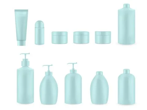 Set of realistic empty package for luxury cosmetic product. Collection of bla Stock-Illustration