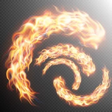 Set of realistic fire flames. EPS 10 Stockillustratie