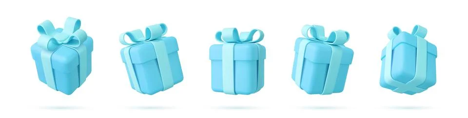 Set of Realistic gifts boxes isolated on a white background Illustrazione stock